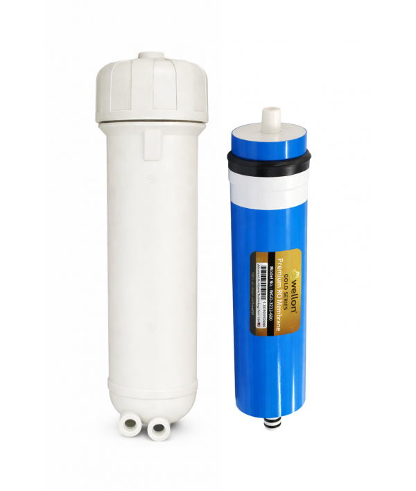 Wellon 600 GPD RO Membrane with 600 GPD Membrane Housing Combo Kit | High Flow TFC Replacement Filter | Up to 99% TDS Reduction | Compatible with Domestic & Commercial RO Water Purifier Systems